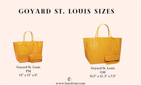 goyard sizes and prices|goyard tote bag size comparison.